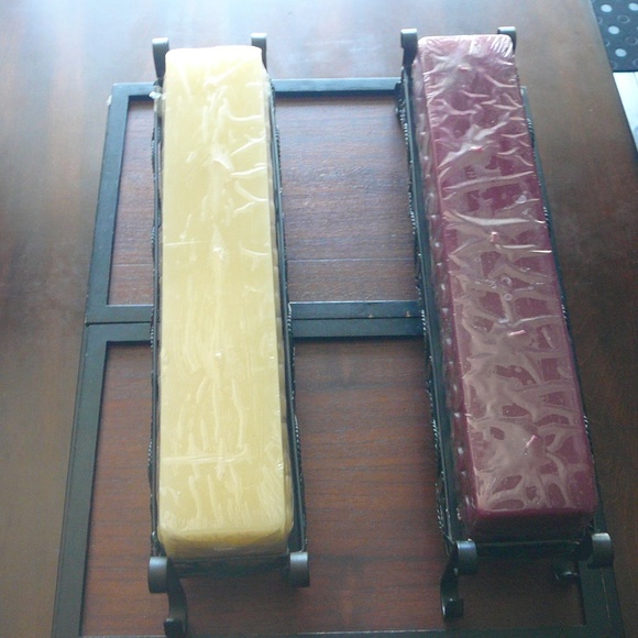 5 burner Brick Candle on iron holder two piece set - Picture 2 of 8